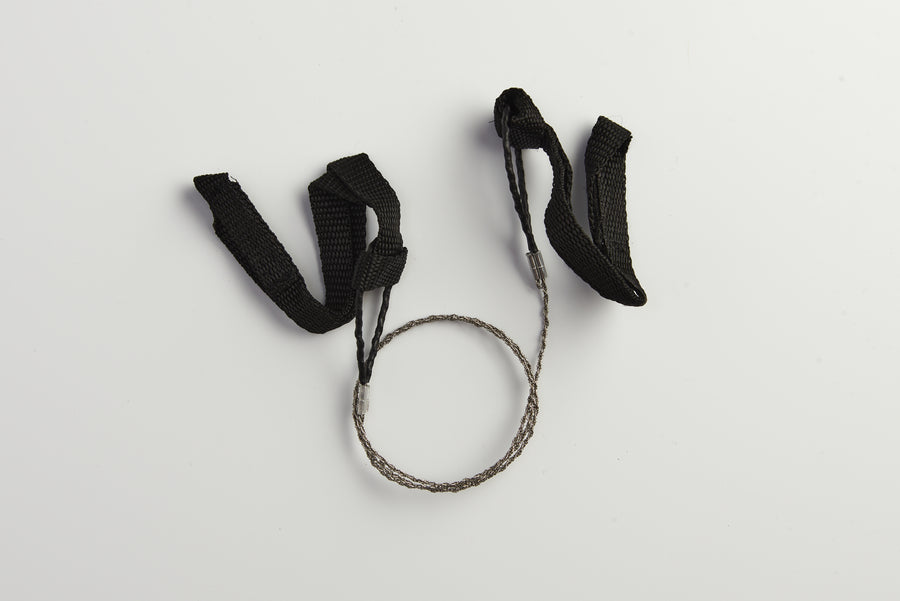 Package of a lightweight wire saw with a clear background